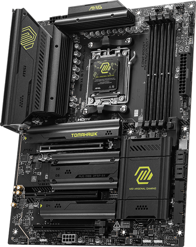 The MSI Mag X870 Tomahawk Wi-Fi Motherboard - visual representation