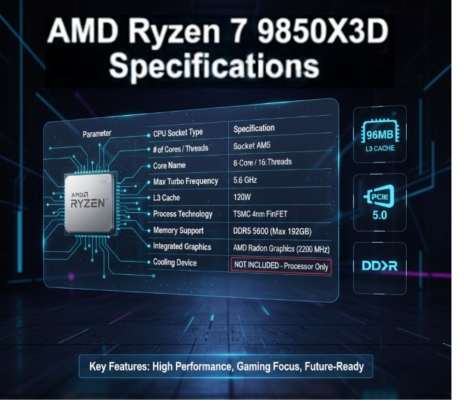Core Specifications: 8 Cores, 16 Threads, 5.6GHz Boost - contextual illustration