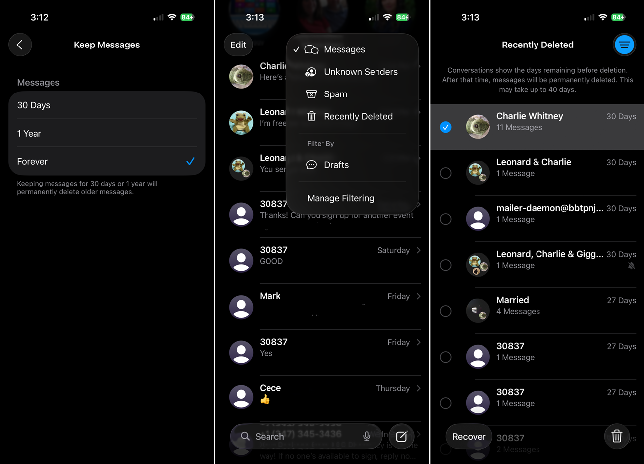 Conversation Pinning and Archive: Organization Without Complexity - visual representation