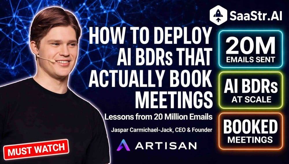 Artisan’s Ava 2.0: What a Fully Autonomous AI BDR Actually Looks Like in Production with CEO Jaspar Carmichael-Jack | SaaStrAI