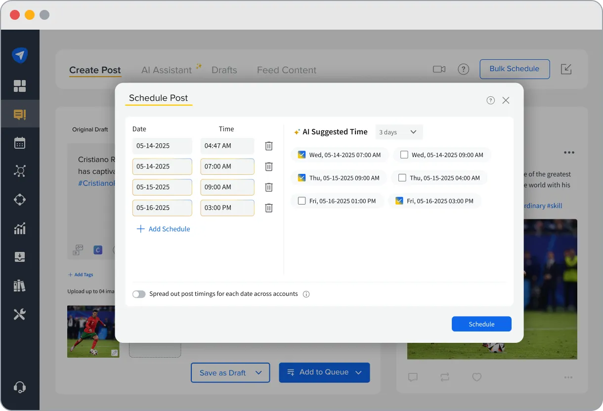Threads' Algorithm and Posting Time Interaction - visual representation