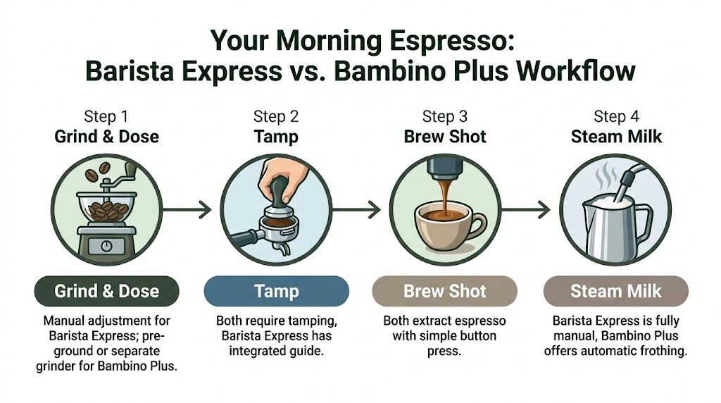 Getting Started with the Breville Barista Express - visual representation