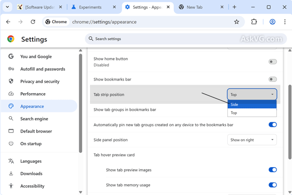 How to Enable Vertical Tabs in Chrome - visual representation