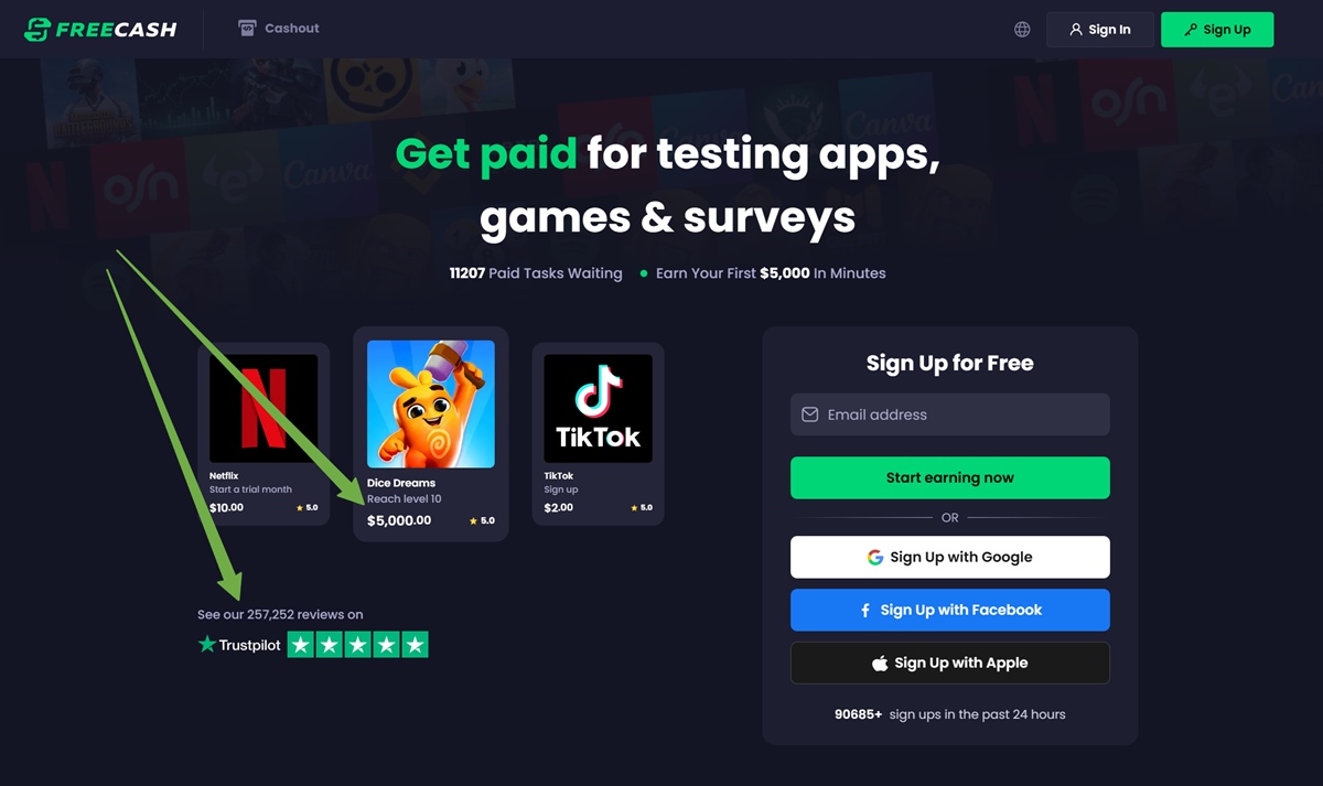 Comparing Freecash to Legitimate Reward Apps - visual representation