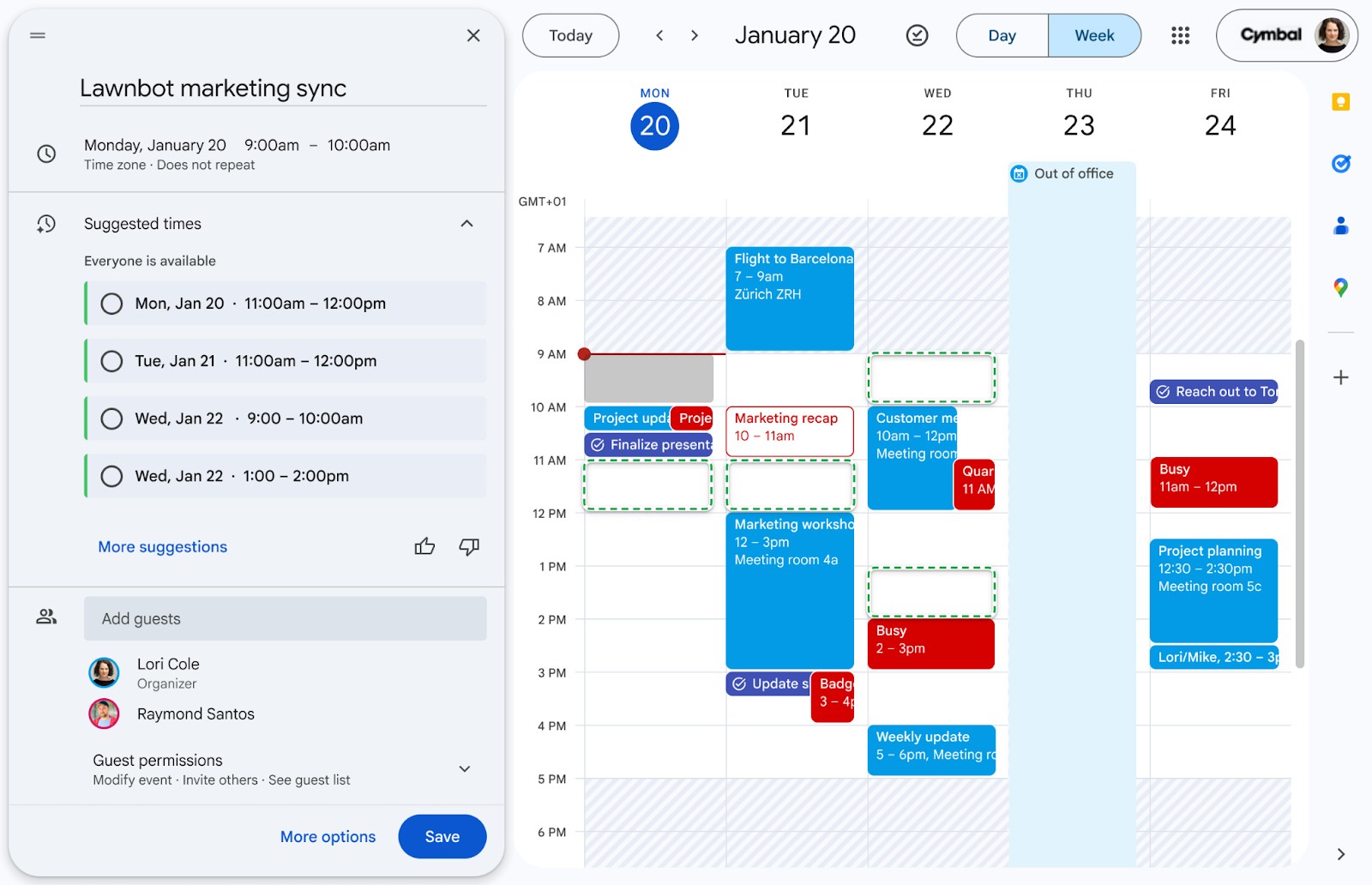 How Gemini Meeting Times Work With Multiple Time Zones - visual representation