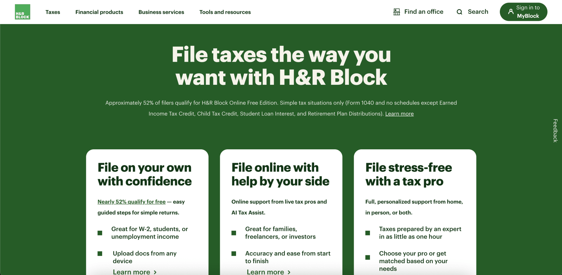 H&R Block's Free Filing Options: When You Pay Nothing - visual representation