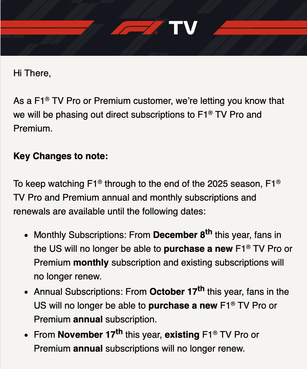 Handling Existing F1TV Subscriptions and Avoiding Double Charges - visual representation
