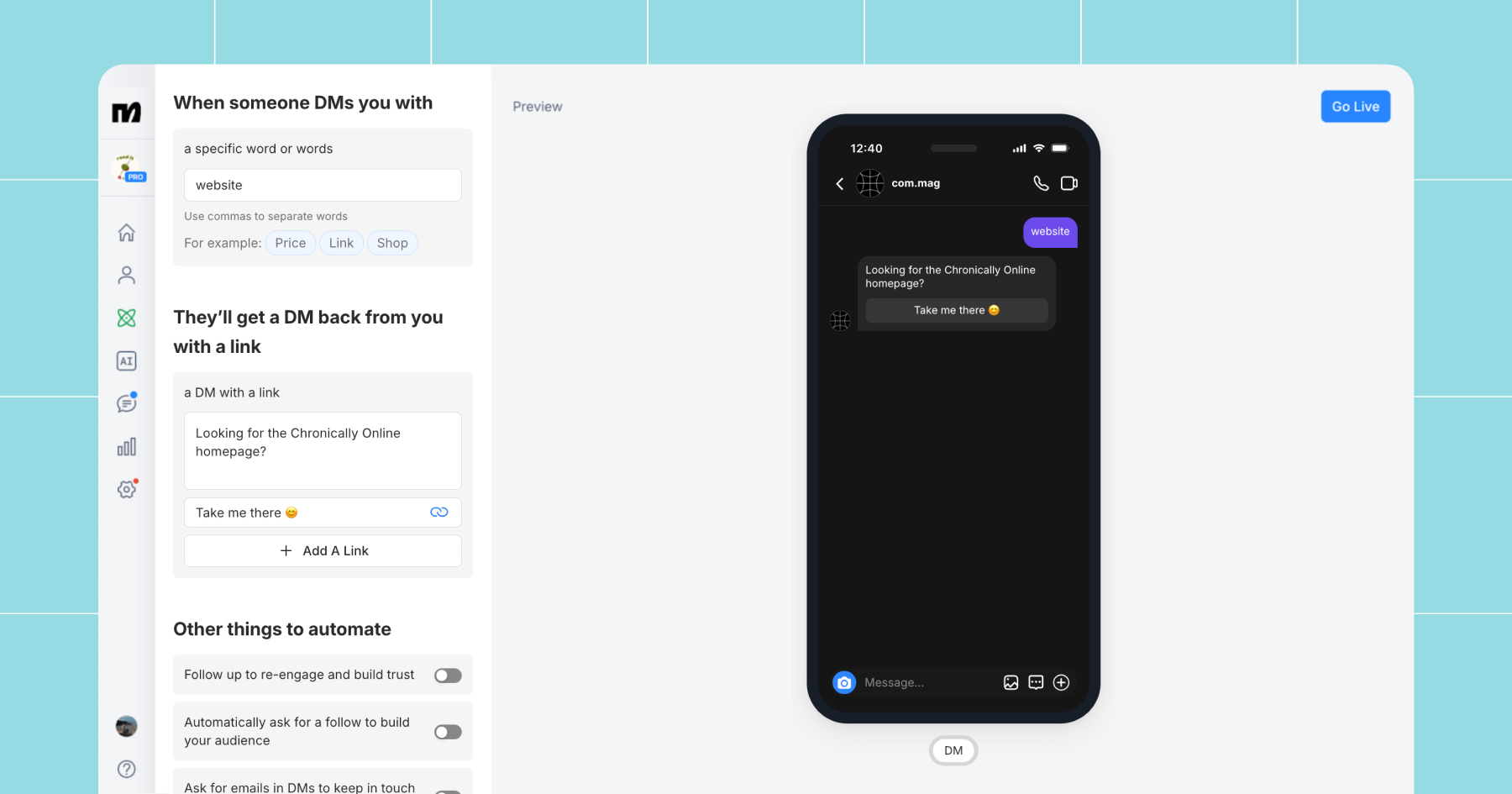 Setting Up Your DM Automation - visual representation