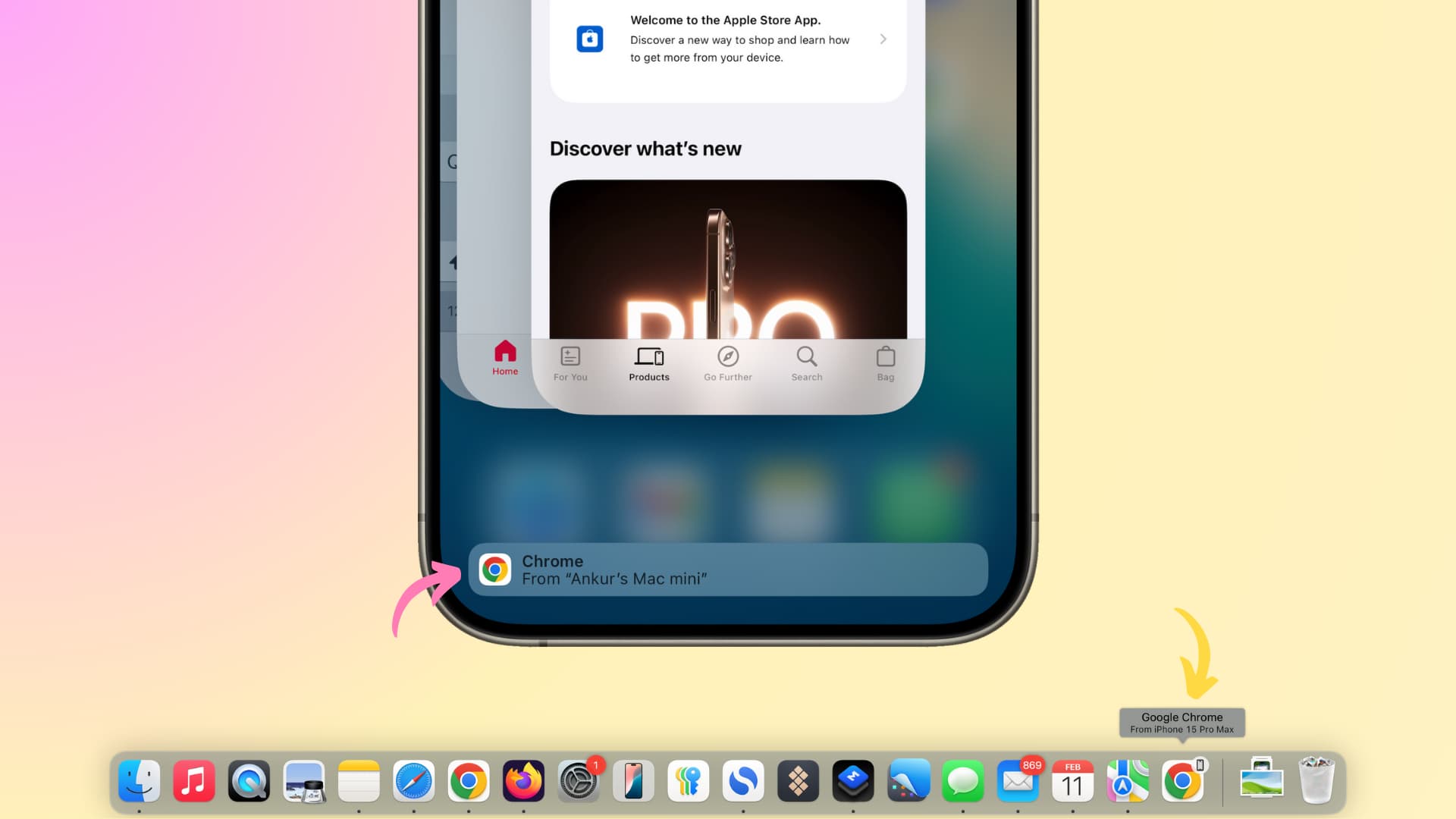 Setting Up iPhone Handoff - visual representation