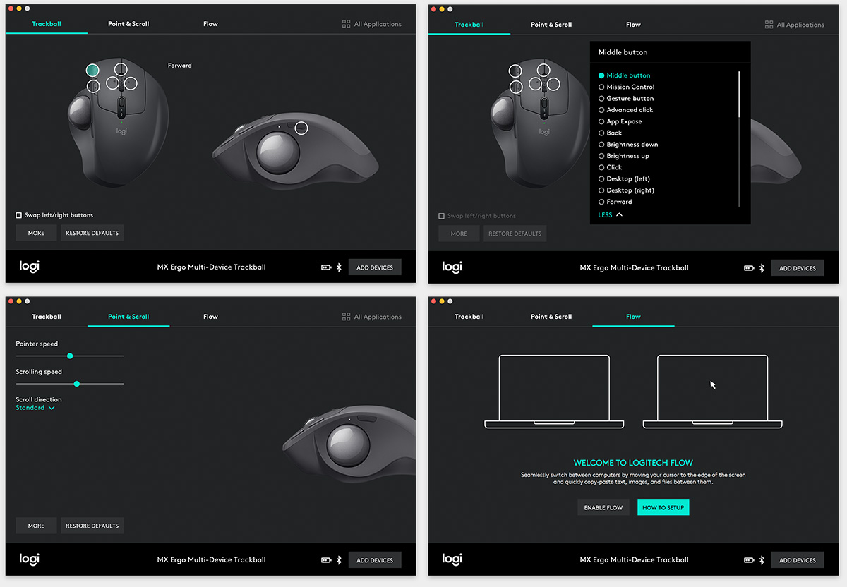 Logitech MX Ergo S Trackball Mouse - contextual illustration