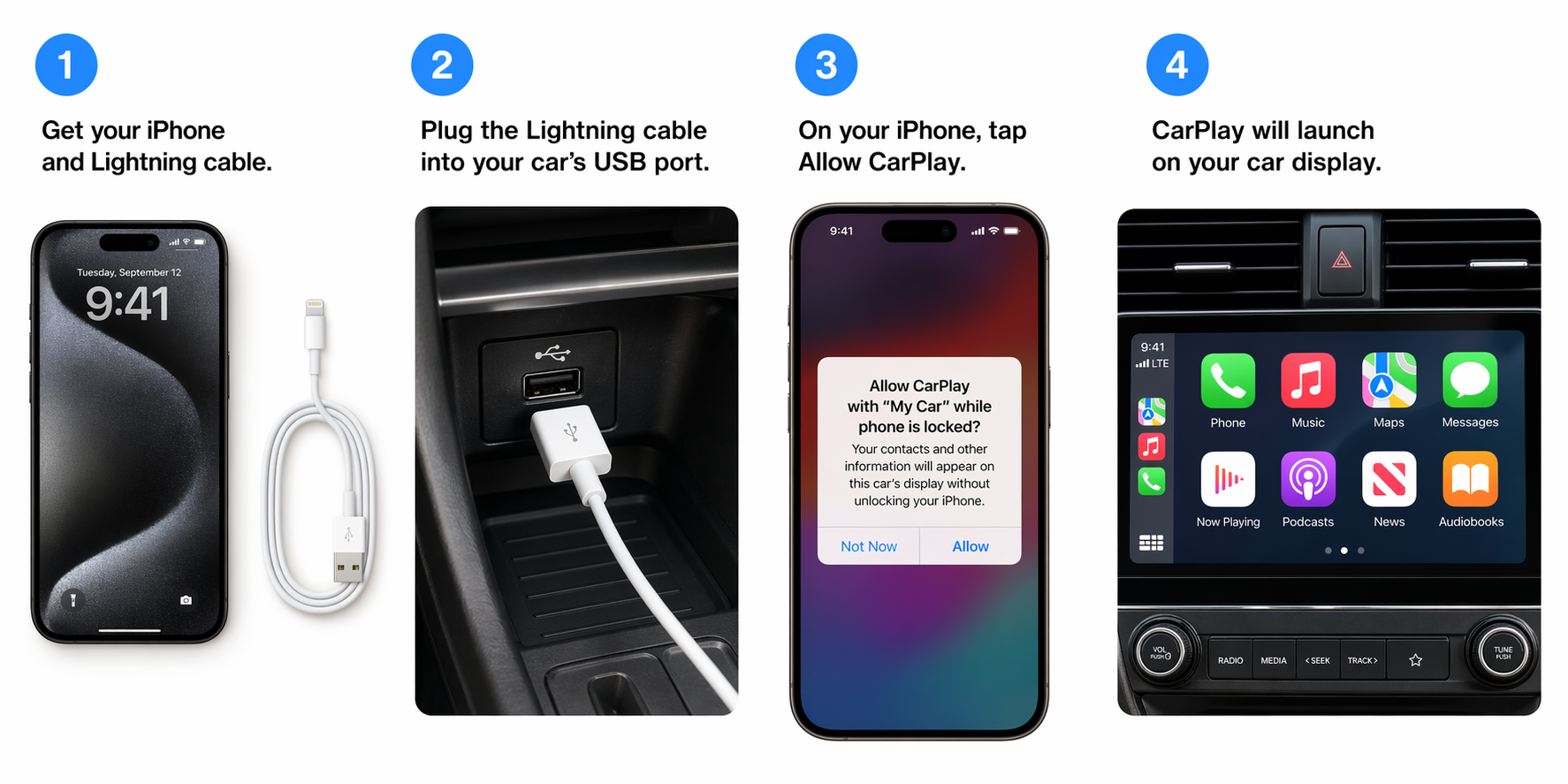 Setting Up Multiple iPhones on CarPlay - visual representation