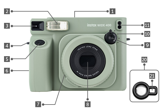 Technical Specifications of the Instax Wide 400 - contextual illustration