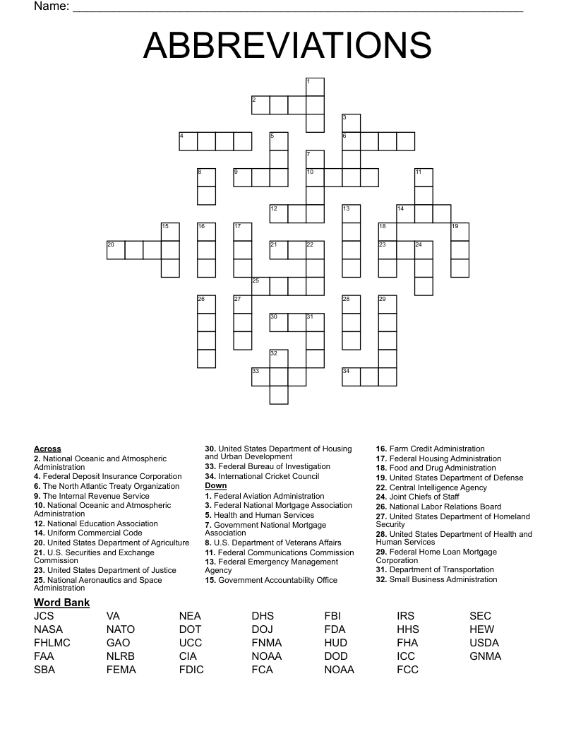 Common Crossword Terms and Abbreviations - contextual illustration