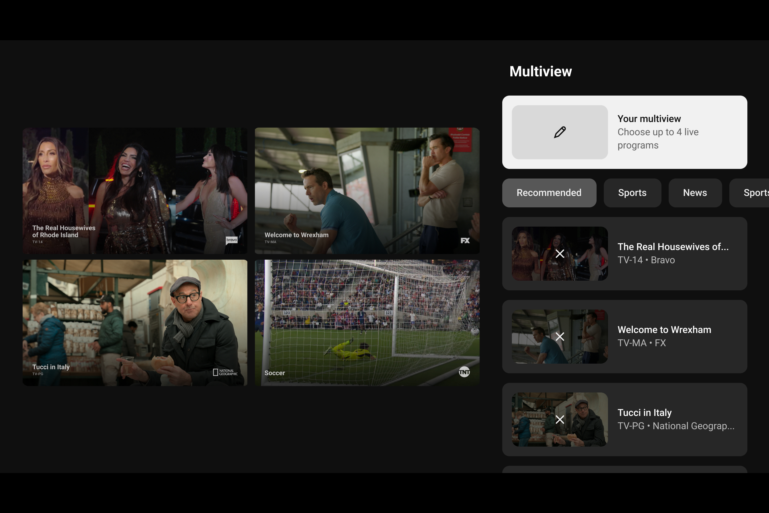 The Evolution of Multiview on YouTube TV - visual representation