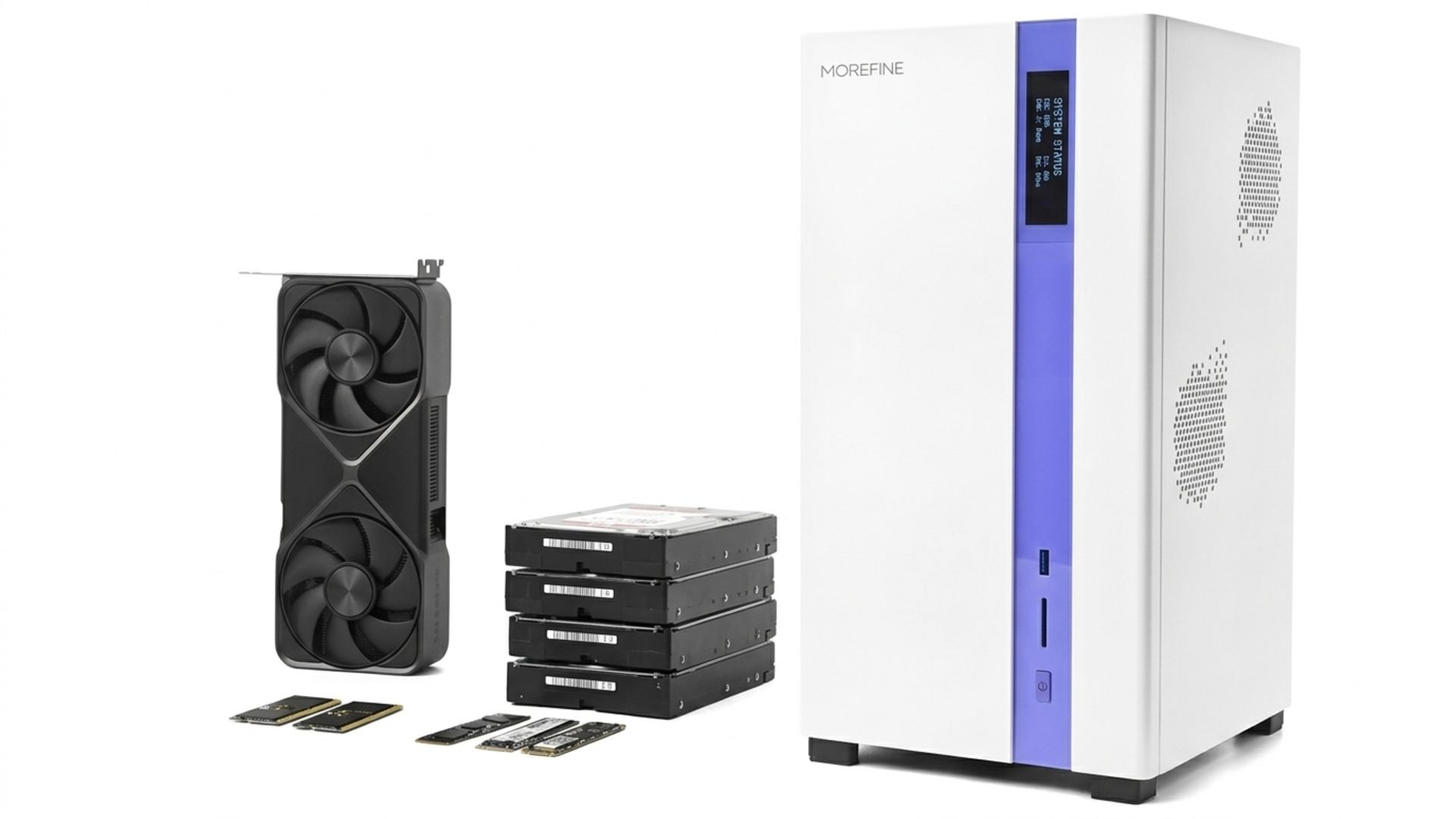 Morefine flips the traditional PC layout and puts four hard drives directly above the processor to beat the heat | TechRadar
