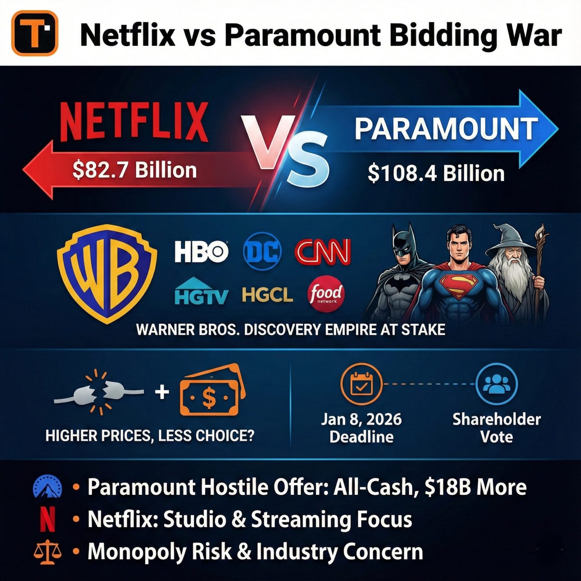 The Bidding War: How Netflix Outmaneuvered Paramount - contextual illustration