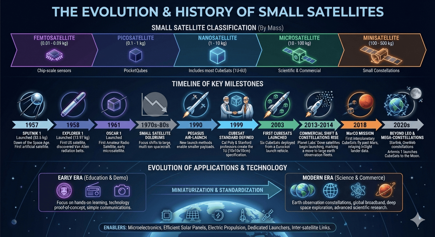 Challenges in Developing Microsatellite Constellations - contextual illustration