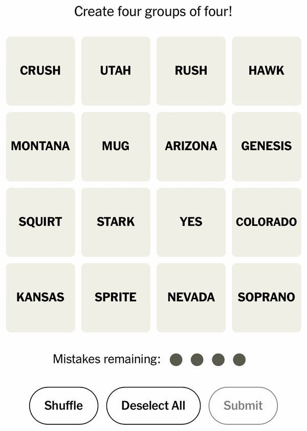 Game #982 Today: The Full Word List - visual representation