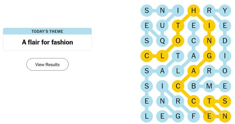 The Spangram: "BLUESCREEN" - visual representation