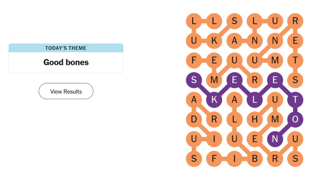 The Spangram Reveal for Game #668 - visual representation