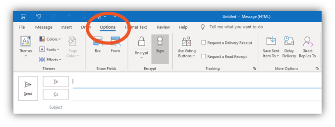 Immediate Workaround #1: Use the Options Ribbon Instead - contextual illustration