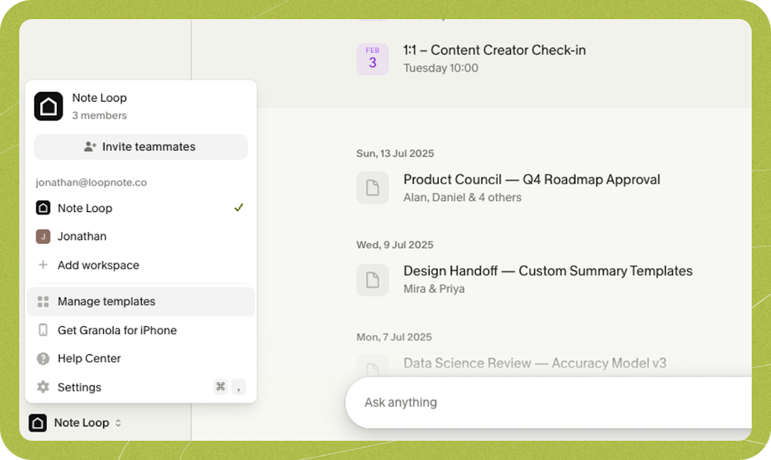 Best Practices for Granola Users - visual representation