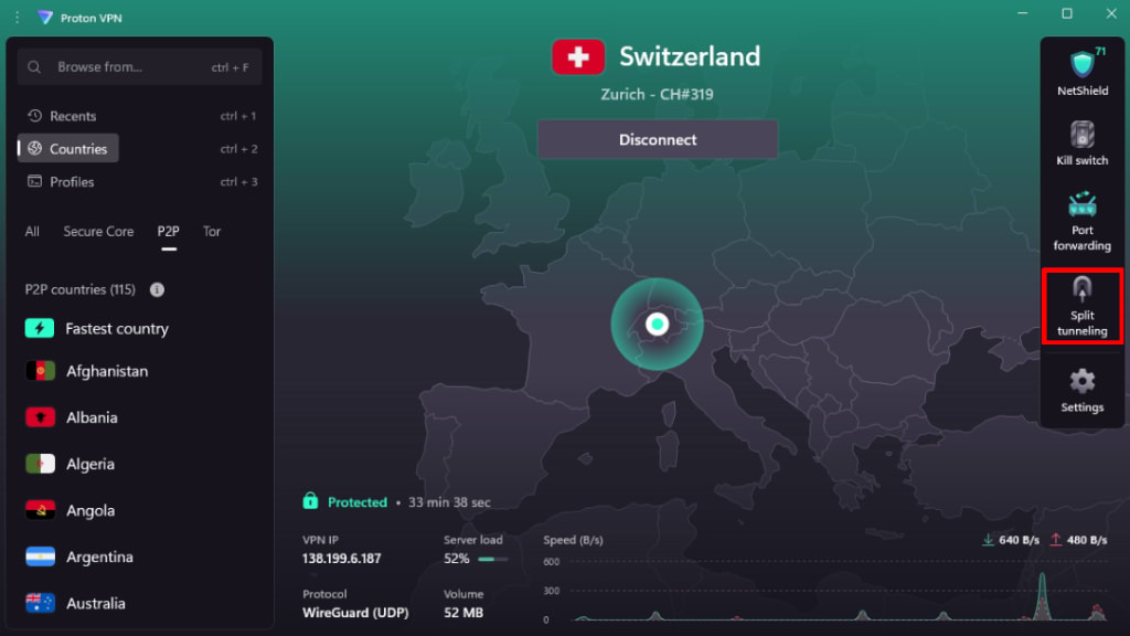 Setting Up Split Tunneling, Kill Switch, and Net Shield Together - visual representation