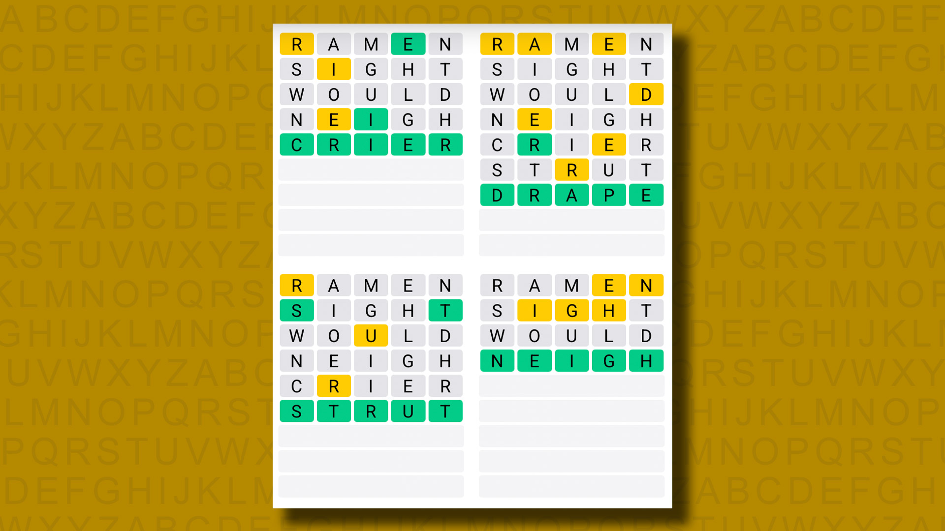 Building Your Quordle Skill Progression - visual representation