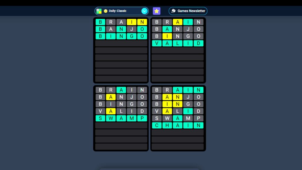 The Role of Vocabulary in Winning Quordle - visual representation