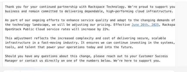 Conclusion: What Rackspace's Price Increase Reveals About Cloud Services - visual representation
