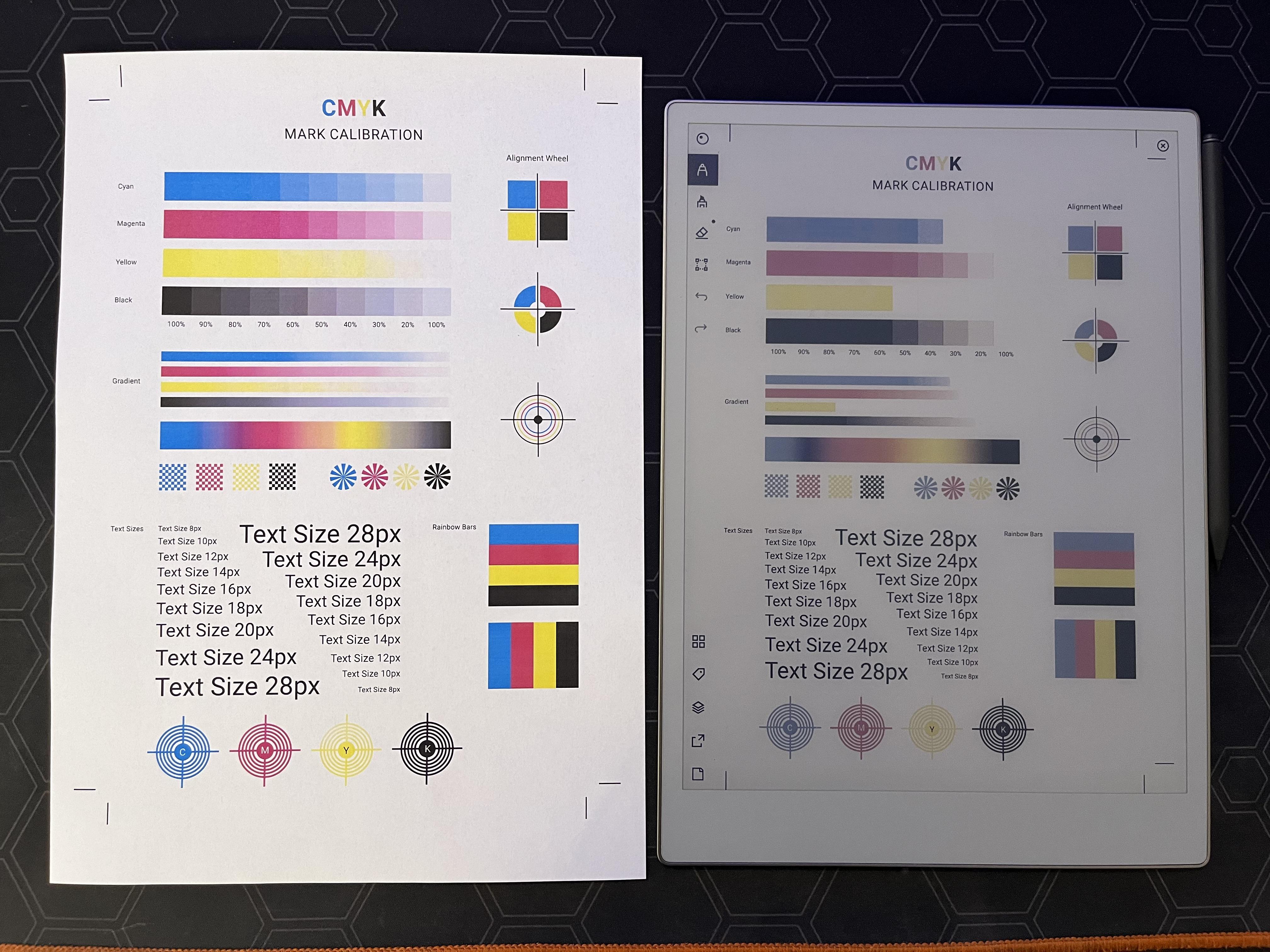 Comparison with Color Tablets - contextual illustration