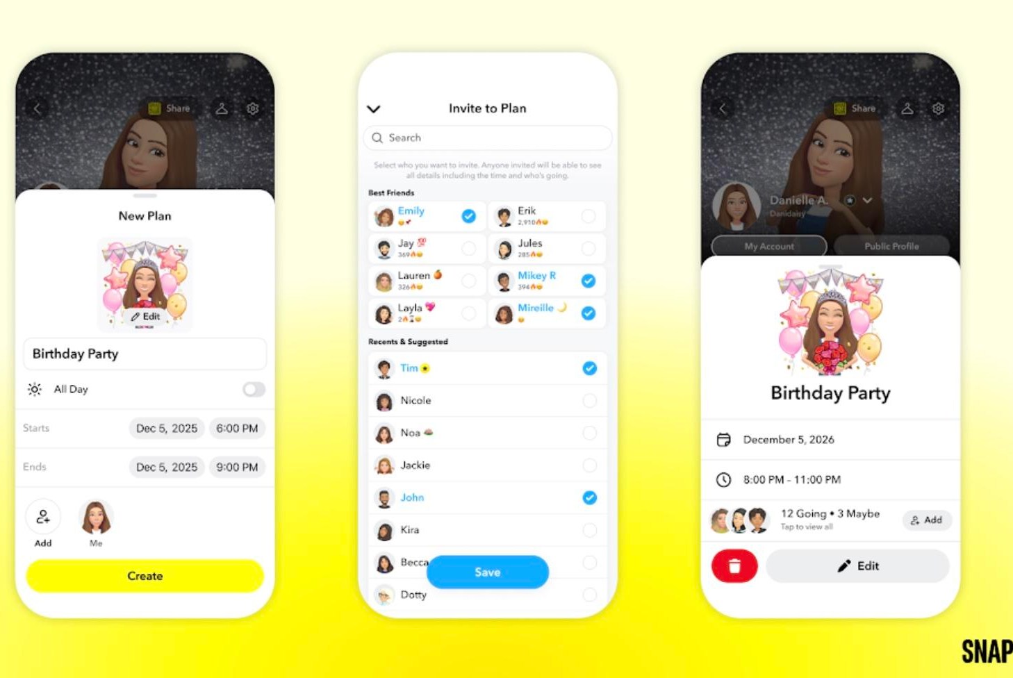 Recommendations for Snapchat Users - visual representation