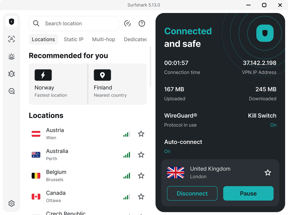 The New Surfshark Interface: What's Changed? - visual representation