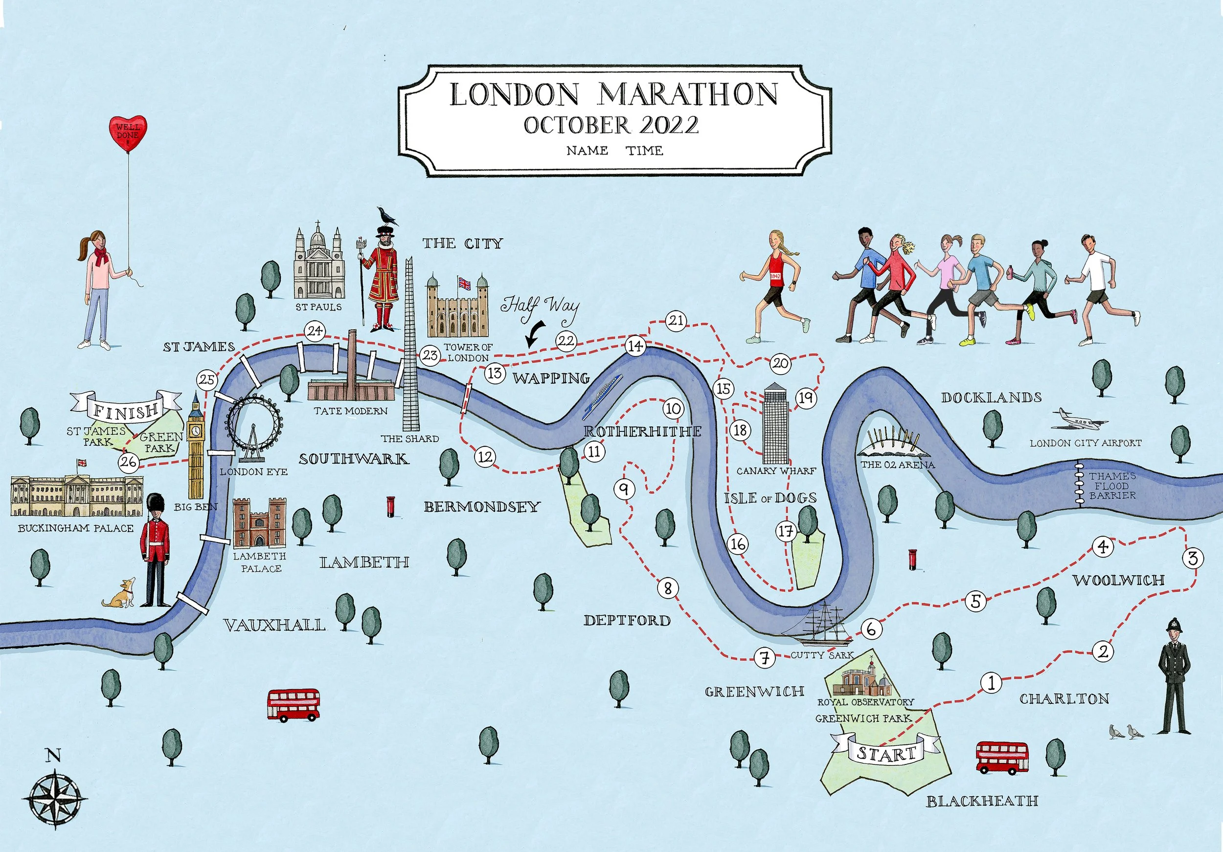 Setting the Scene: The London Marathon Course - contextual illustration