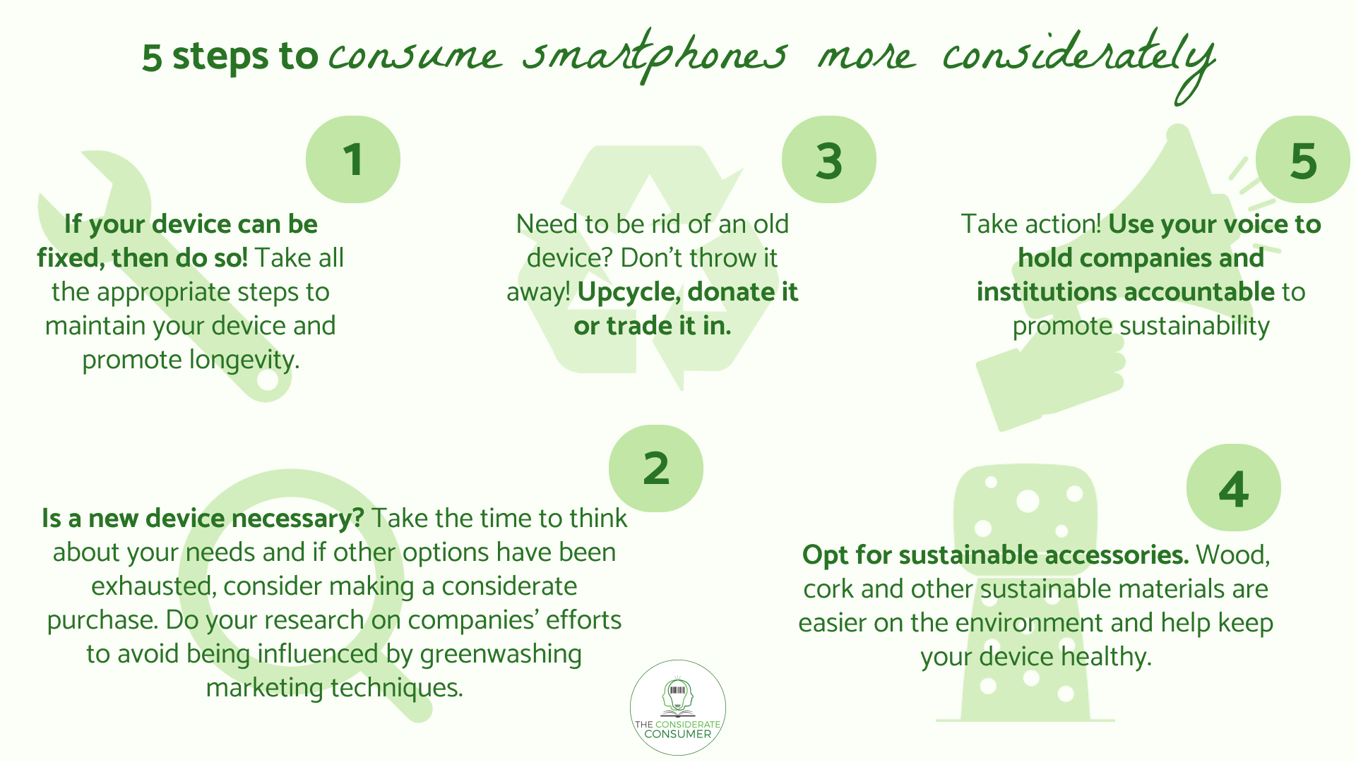 Sustainability: Phones Going Green - contextual illustration