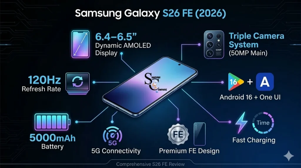 Key Features of the Samsung Galaxy S26 FE - visual representation