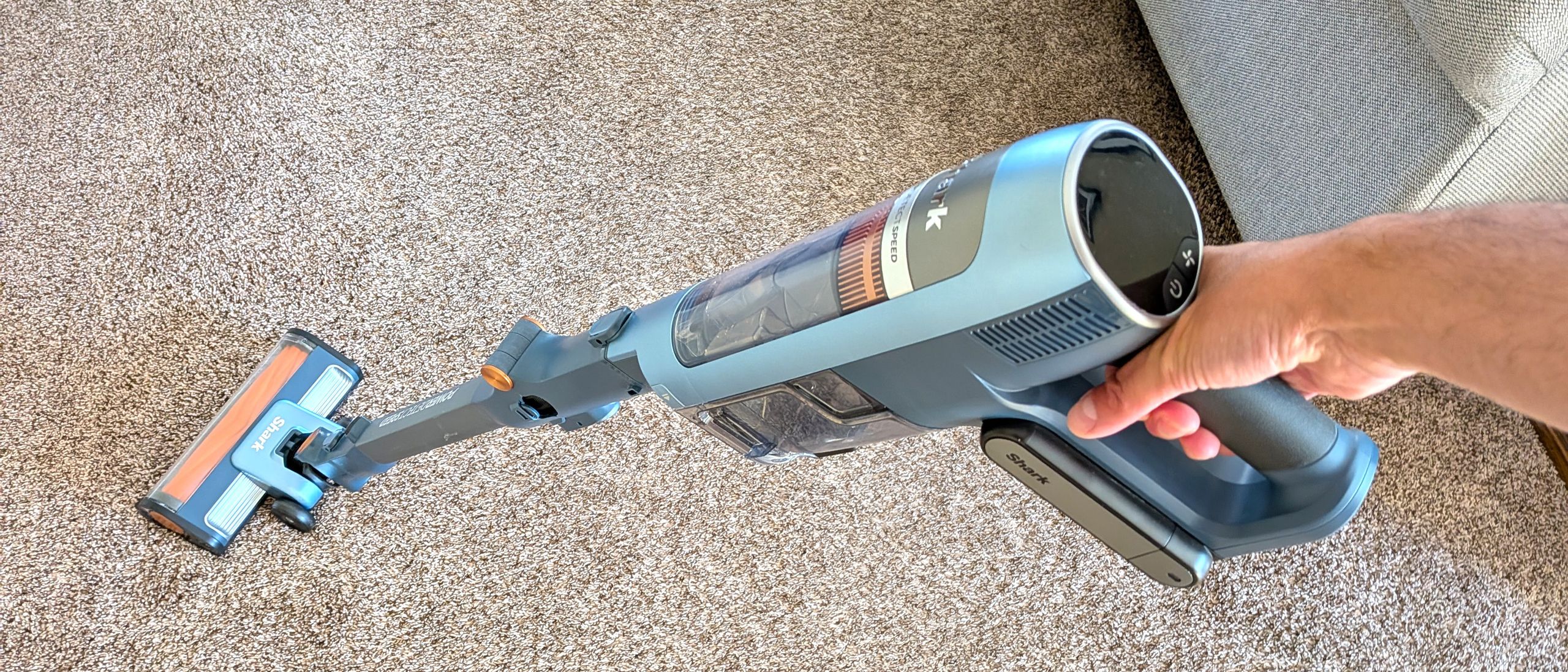 The Shark Powerdetect Speed delivers superb cleaning in short bursts, and with a mess-reducing auto-empty dock, it's superb value | TechRadar