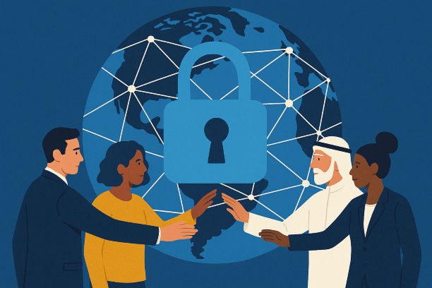 International Collaboration in Cybersecurity - visual representation