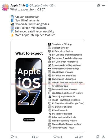 iOS 27: What's New? - visual representation