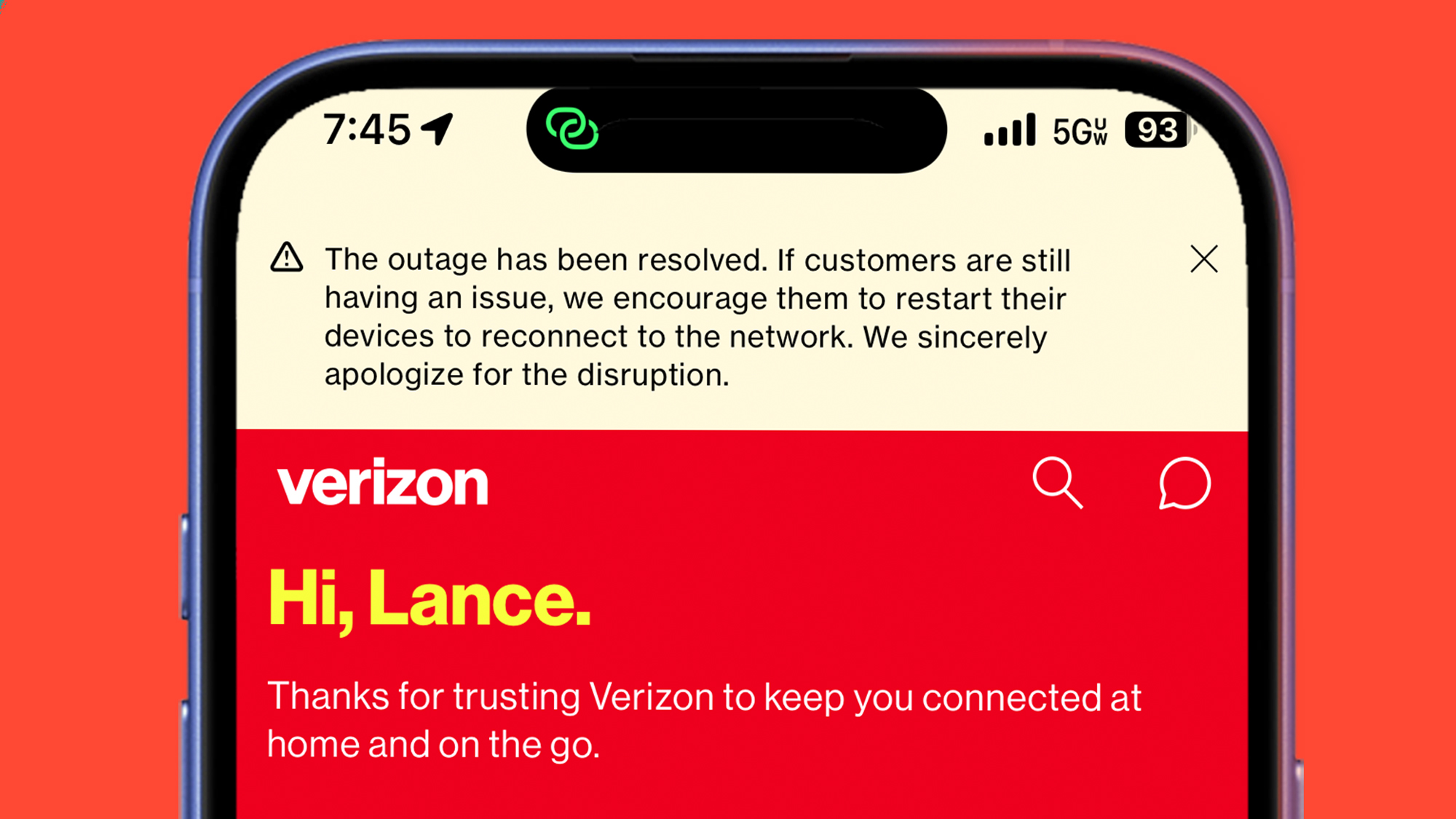 Customer Experiences During the Outage - visual representation